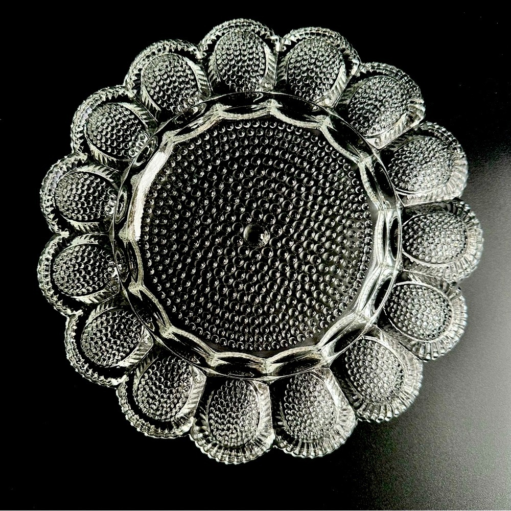 Vintage Indiana Glass 1970’s Hobnail Deviled Egg Serving Dish